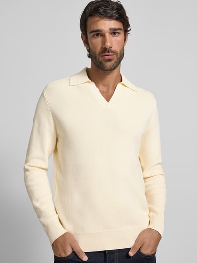 Matinique Gebreide pullover met ribboorden, model 'kollo' Offwhite - 3