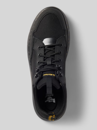 Produktfoto, zwarte Heren veterschoenen uit Leermix met afgeronde vorm, vetersluiting, labeldetail, contrastnaad, profielzool, hakhoogte 4 cm, schachthoogte 7 cm, schachtbreedte 9 cm, Model 'Reeder' van Dr. Martens