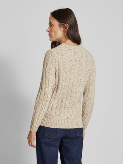 Gant Wollen pullover met kabelpatroon Offwhite - 5