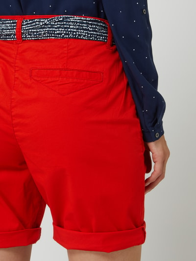 Tom Tailor Korte broek met riem om vast te strikken Rood - 3