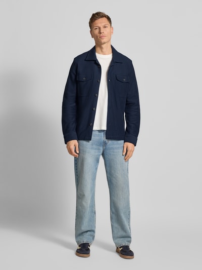 SELECTED HOMME Regular fit overhemdjack van puur biologisch katoen, model 'OLIVER' Marineblauw - 1