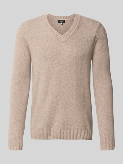 Cinque Gebreide pullover met V-hals, model 'UPO' Beige - 2