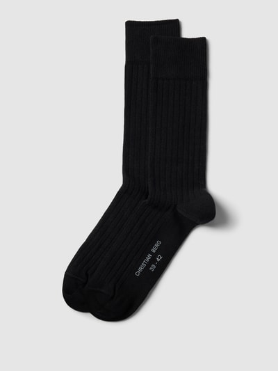 Christian Berg Men Socken mit Label-Detail im 2er-Pack Black 1