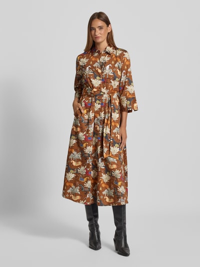 Christian Berg Woman Hemdblusenkleid mit Bindegürtel Cognac 4