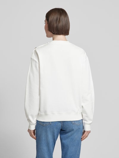 Tommy Hilfiger Sweatshirt met knoopsluiting Ecru - 5