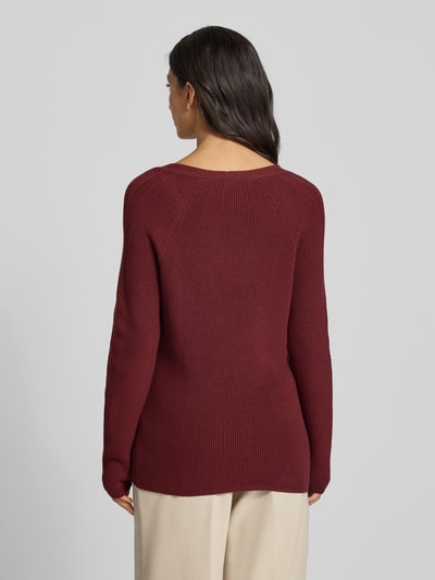 s.Oliver RED LABEL Regular fit gebreide pullover van katoenmix Bordeaux - 5