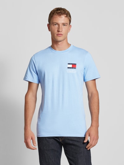 Tommy Jeans T-shirt met labelprint Lichtblauw - 4