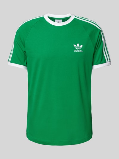 adidas Originals T-shirt met geribde ronde hals Groen - 2