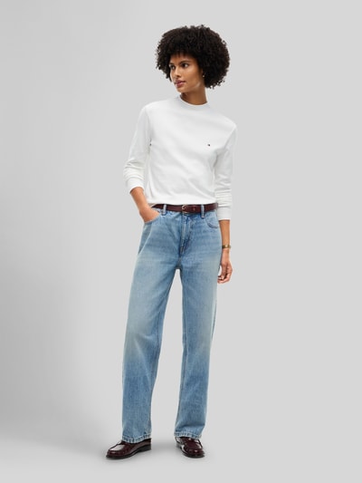 Tommy Hilfiger Slim Fit Langarmshirt aus reiner Baumwolle Ecru 1