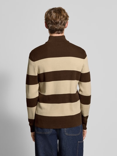 Only & Sons Regular Fit Troyer aus Baumwoll-Mix Modell 'PHIL' Dunkelbraun 5