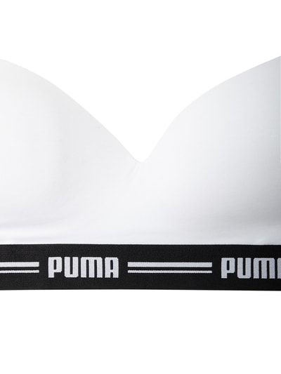 Puma Biustonosz typu bralette z paskiem z logo  Biały 2