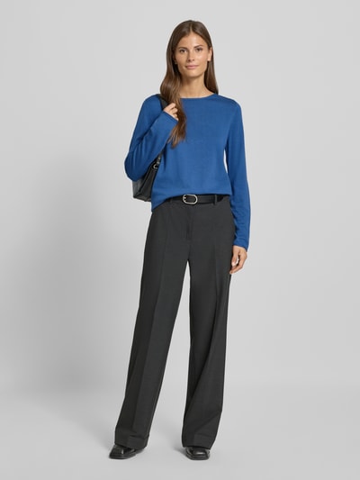 s.Oliver RED LABEL Regular Fit Strickpullover aus Baumwoll-Viskose-Mix Blau 1