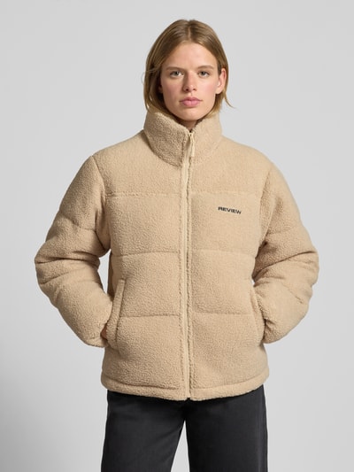 Review Kurtka pikowana z futerka Beżowy 4