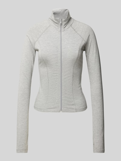 Gina Tricot Trainingsjacke mit Stehkragen Mittelgrau Melange 3