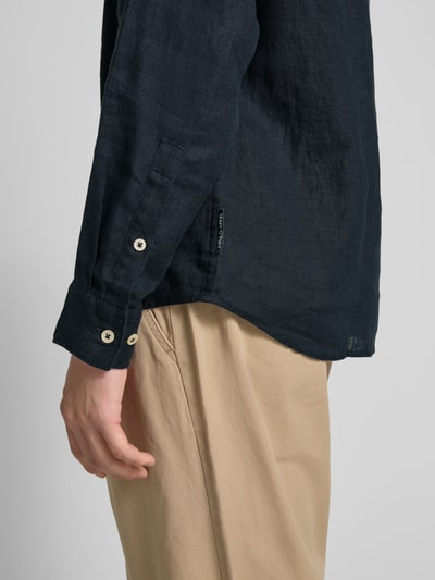 Marc O'Polo Regular Fit Freizeithemd aus reinem Leinen Dunkelblau 3