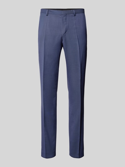 HUGO Slim fit pantalon met persplooien, model 'Hesten' Marineblauw - 2