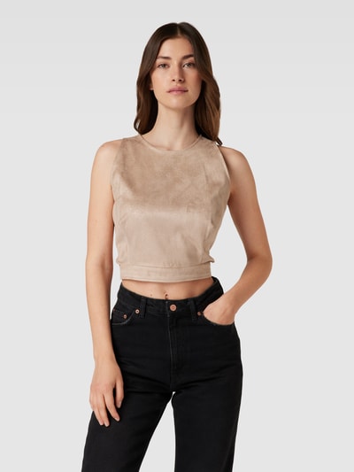 Guess Korte top met logomotief, model 'NAOMI' Beige - 4