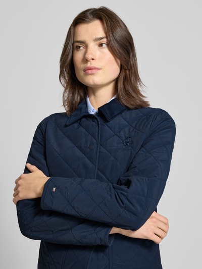 Tommy Hilfiger Kurtka pikowana o kroju slim fit z mieszanki bawełny Granatowy 3