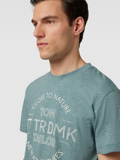 Tom Tailor T-shirt met labelprint Mintgroen - 3