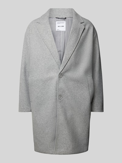 Only & Sons Oversized lange jas met reverskraag, model 'WORF' Lichtgrijs gemêleerd - 2