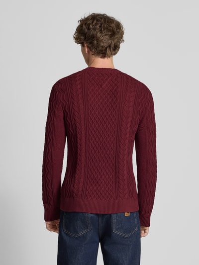 Tommy Jeans Slim fit gebreide pullover van katoenmix Bordeaux - 5