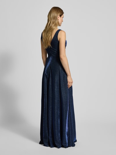 Luxuar Abendkleid mit V-Ausschnitt Marine 5