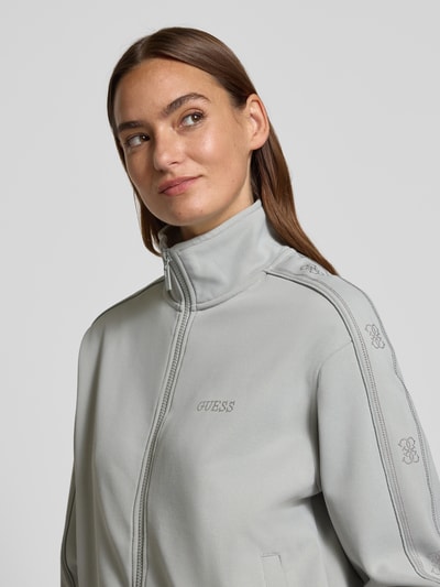 Guess Activewear Sweatjacke mit Stehkragen Modell 'OCTAVIA' Mittelgrau 3
