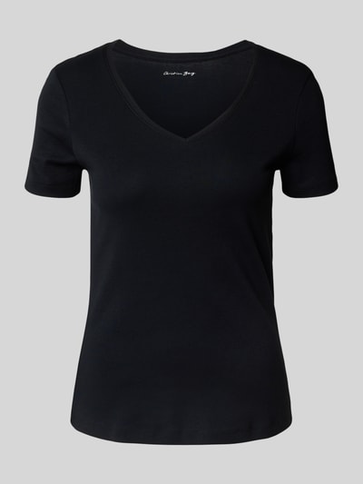 Christian Berg Woman T-shirt met geribde V-hals Zwart - 2