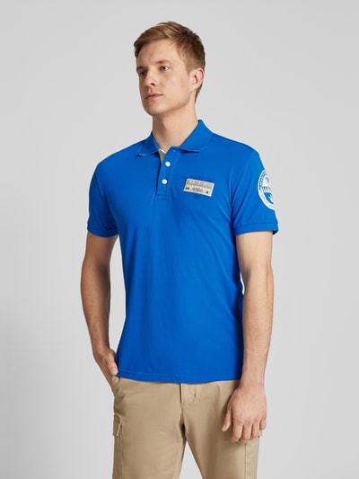 Napapijri Koszulka polo o kroju slim fit z naszywką z logo model ‘E-AMUNDSEN’ Królewski niebieski 4