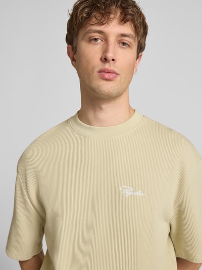 PEGADOR Oversized T-Shirt mit Strukturmuster Khaki 3
