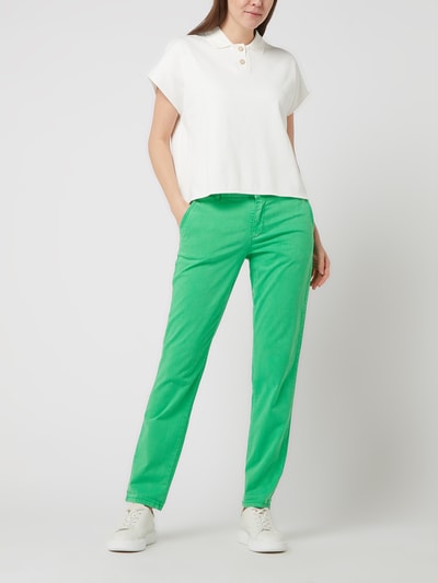 More & More Chino in washed-out-look  Groen - 1