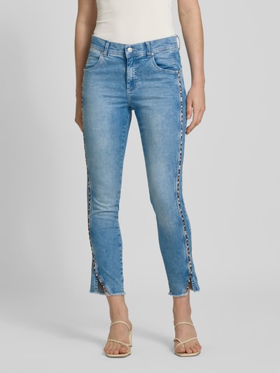 Angels Spodnie o kroju slim fit z wypustkami w kontrastowym kolorze model ‘Ornella’ Jasnoniebieski 4