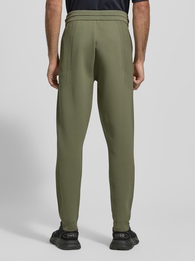 BOSS Green Spodnie dresowe o kroju regular fit z żakardowymi akcentami model ‘ACTIVE PUSH’ Beżowy 5