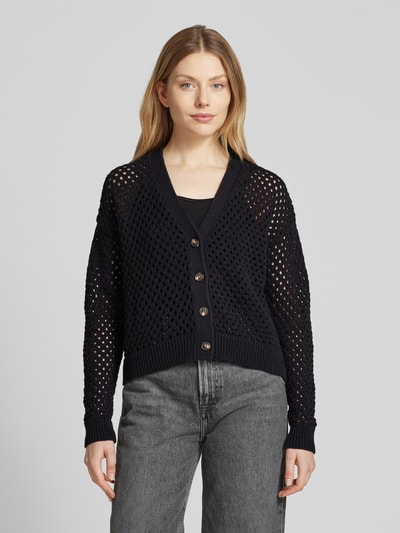 Christian Berg Woman Cardigan mit Lochmuster Black 4