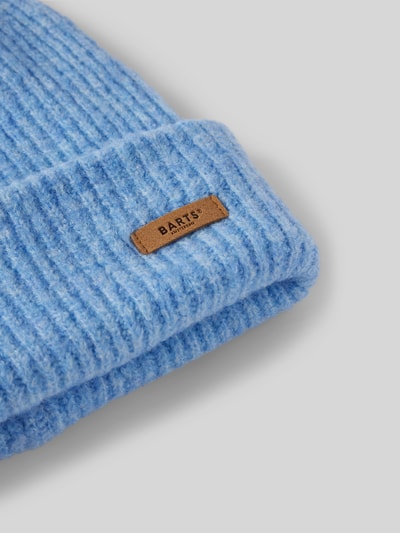 Barts Czapka beanie z naszywką z logo model ‘Witzia’ Błękitny 2