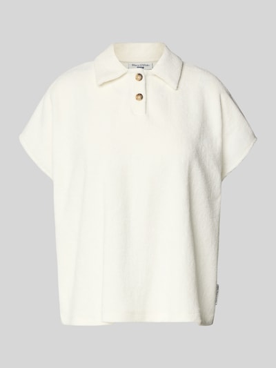 Marc O'Polo DENIM T-Shirt mit Umlegekragen Weiss 2