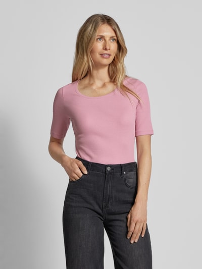 Christian Berg Woman T-shirt in riblook Oudroze - 4