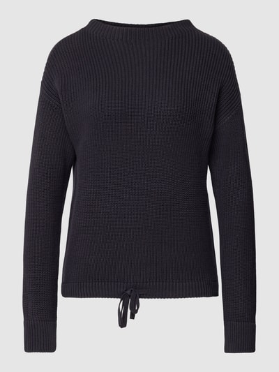 Jake*s Casual Sweter z dzianiny z prążkowanymi wykończeniami Ciemnoniebieski 2