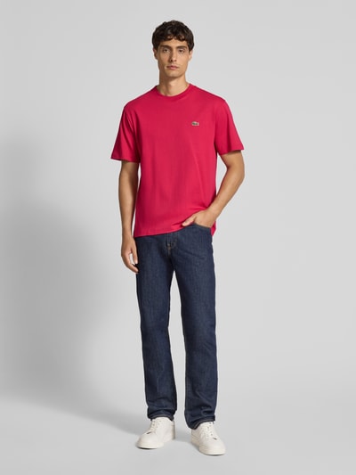 Lacoste Regular fit T-shirt van puur katoen Felroze - 1