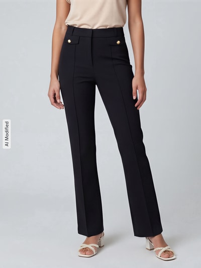 CAMBIO Regular fit smalle broek met model 'FLEUR' Zwart - 4