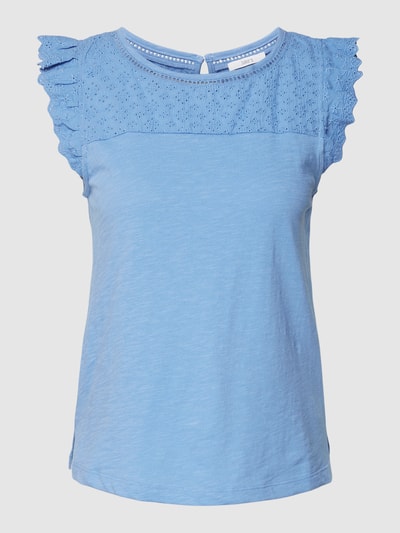 Jake*s Casual Blusenshirt mit Lochmuster Bleu 2