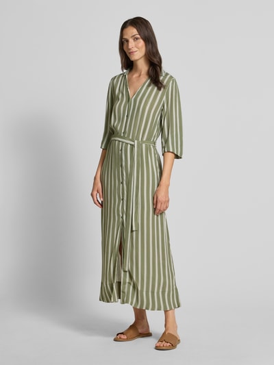 Selected Femme Soepele maxi-jurk van pure viscose, model 'FLORA' Olijfgroen - 1