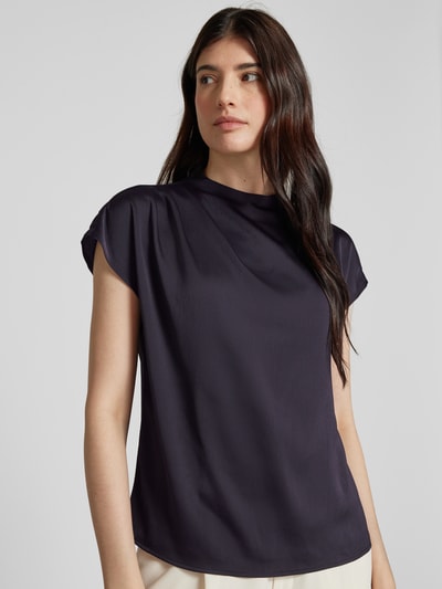 comma Regular Fit Blusenshirt mit Raffungen Marine 3