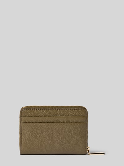 Produktfoto, Portemonnaie mit Logo-Detail Modell 'Jet Detail' von MICHAEL Michael Kors, olivgrün, strukturiertes Leder, Steckfächer, Reißverschluss. Damen Portemonnaie.