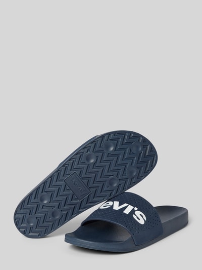 Levi's® Slippers met labelprint, model 'JUNE PERF' Marineblauw - 3