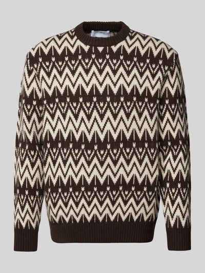 SELECTED HOMME Strickpullover mit gerippten Abschlüssen Modell 'PINE' Mittelbraun 2