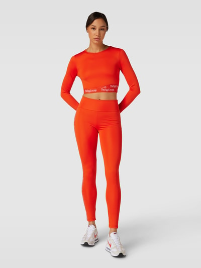 TheJoggConcept Cropped Longsleeve mit Label-Saum Modell 'SABELA' Orange 1