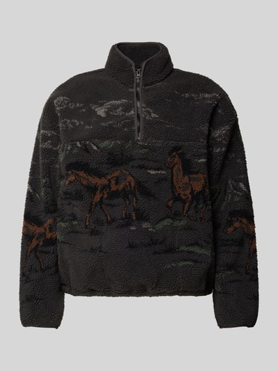 Levi's® Fleecepullover mit überschnittenen Schultern Anthrazit 2