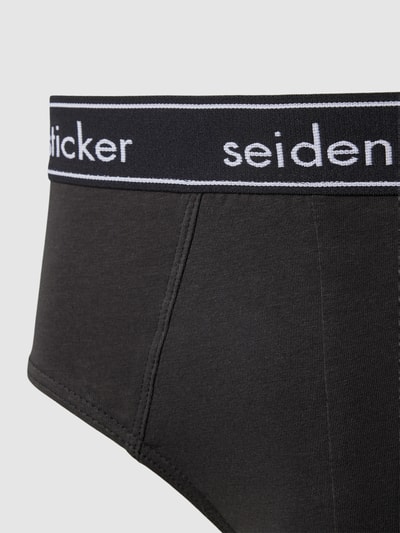 Seidensticker Slip met label in band in een set van 3 stuks, model 'COTTON FLEX' Zwart - 2