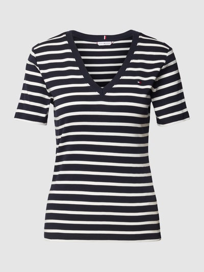 Tommy Hilfiger T-Shirt mit V-Ausschnitt Marine 2